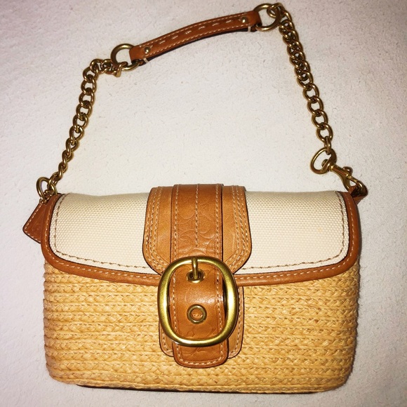 Coach Handbags - Coach Straw Wristlet